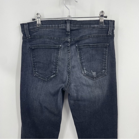 Current/Elliott Topanga The Slim Straight High Rise Jeans Sz 28 black distressed - Picture 4 of 9